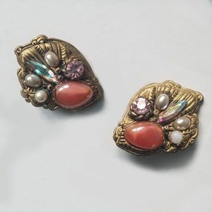 Annie Day Clip-On Art Deco Earrings